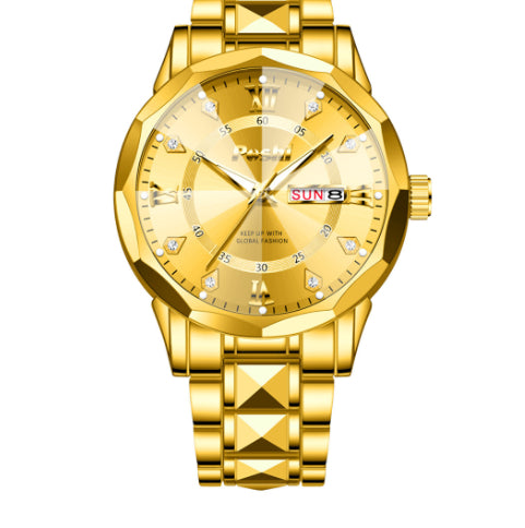 Men's Watch Luminous Calendar Quartz Watch Steel Belt