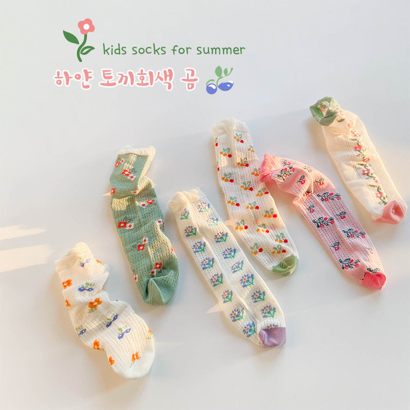 Children's Socks Spring Summer Baby Thin Pile Pile Women's Socks