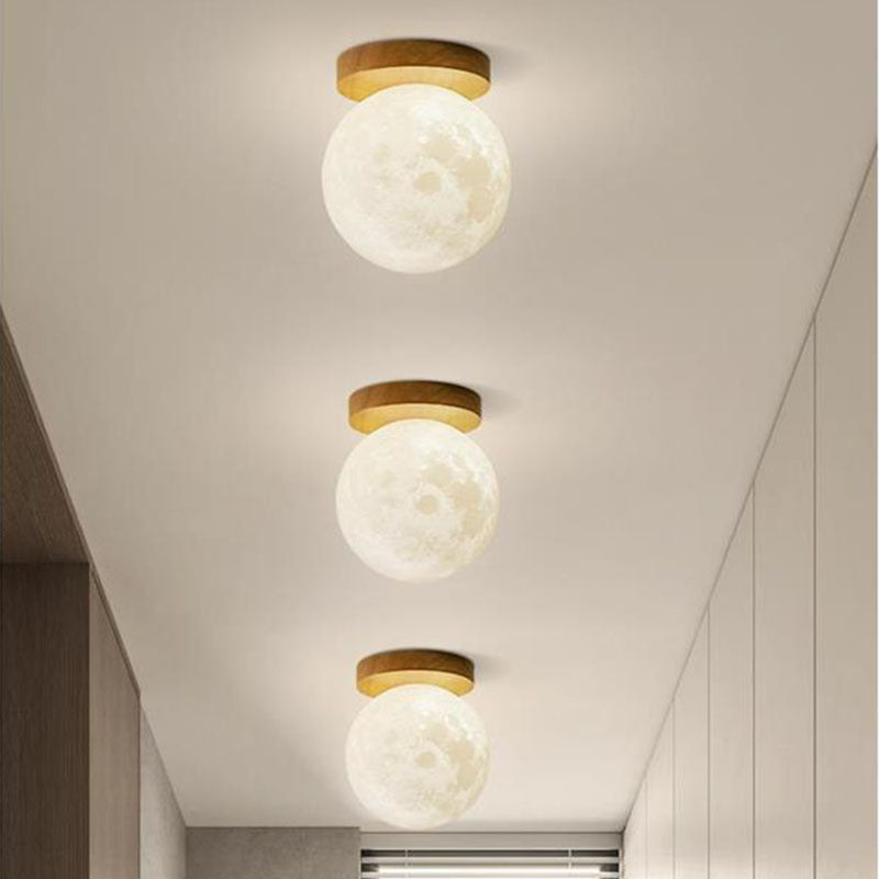 Japanese-style Simple Log Wind Moon Ceiling Lamp Aisle