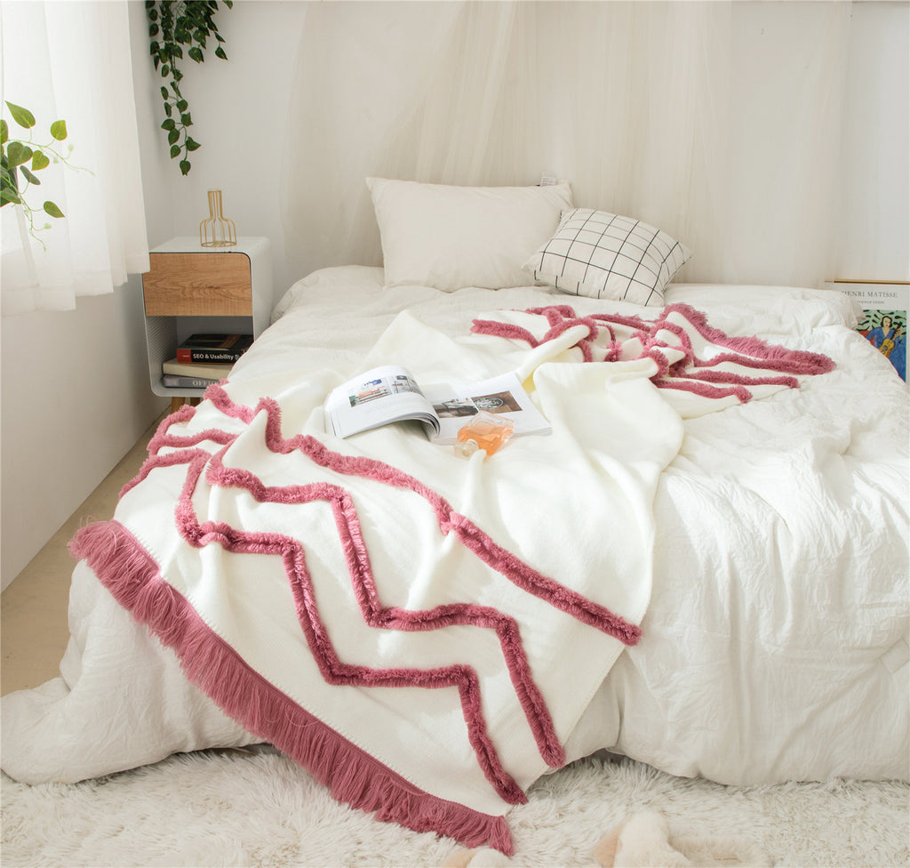 Tassel sofa blanket