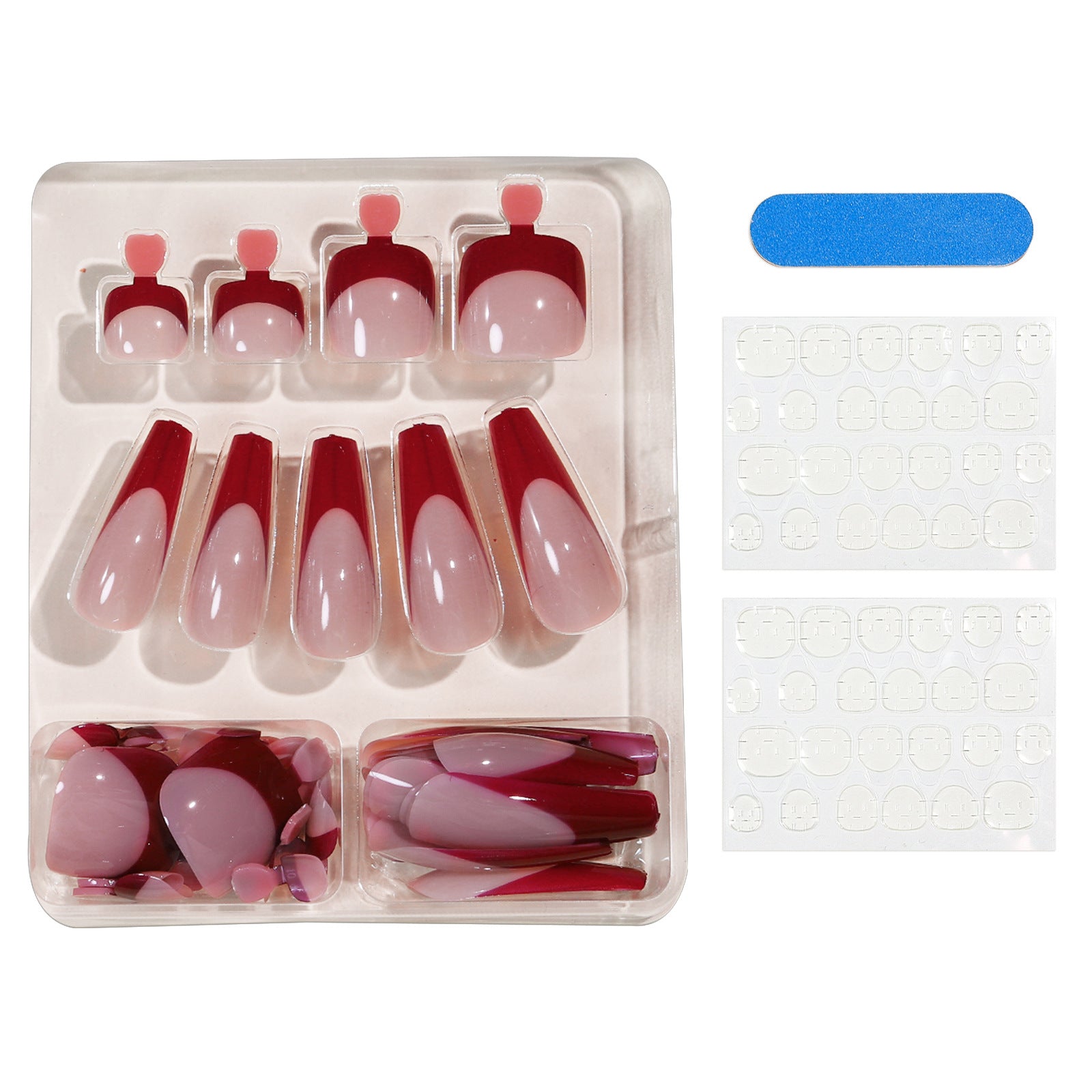 Nail Dressing Nail Bright Red Hand And Foot Patch Set null