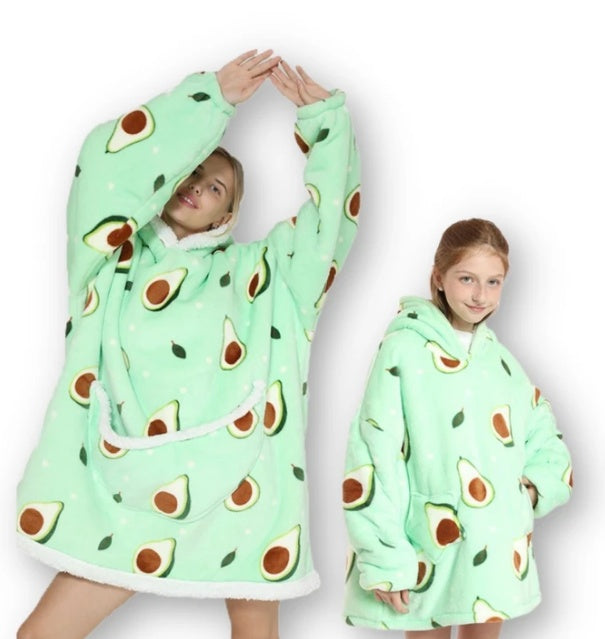 Lazy Sleeping Blanket Love Children's Cold-proof Warm Clothes Hooded