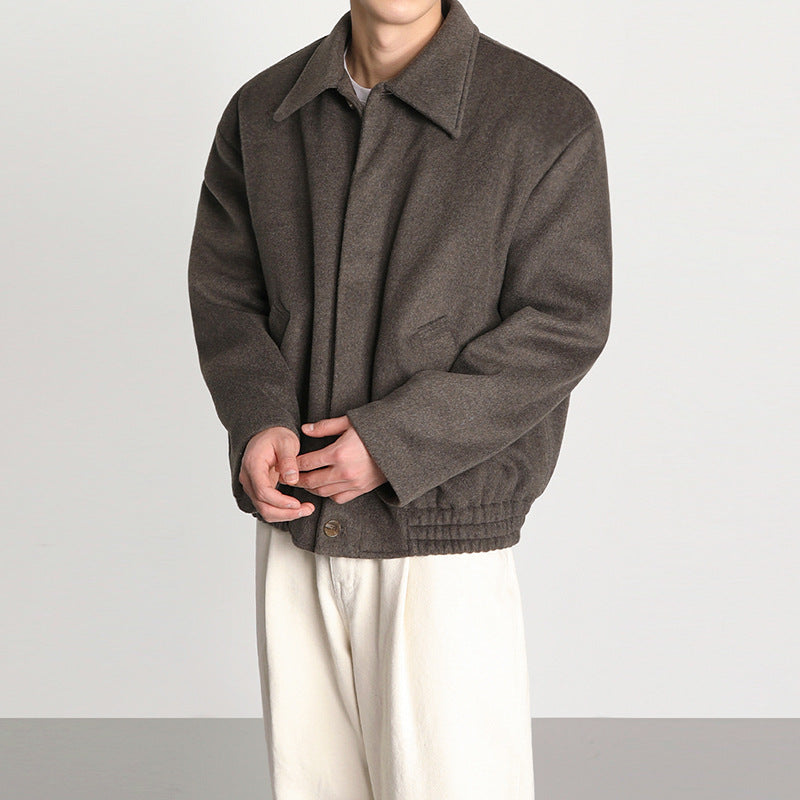 Men's Short Autumn And Winter Woolen Jacket