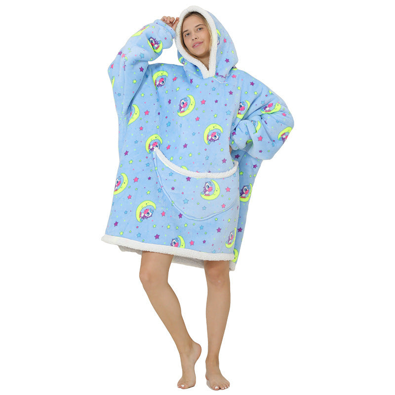 Lazy Sleeping Blanket Love Children's Cold-proof Warm Clothes Hooded