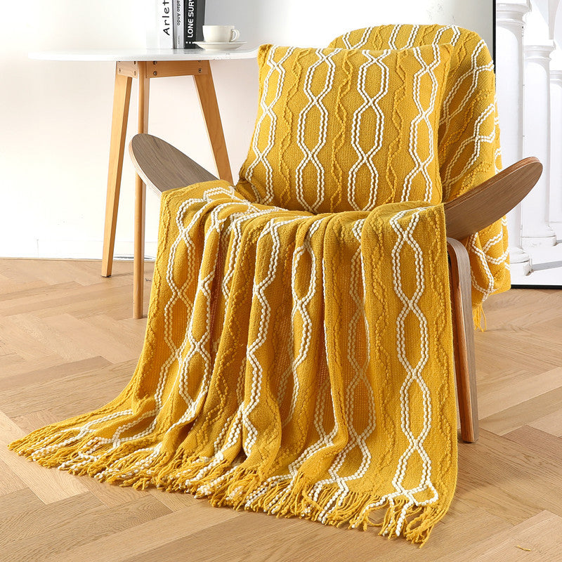 Bohemian Sofa Cover Cover Blanket Knitted Blanket Shawl Blanket