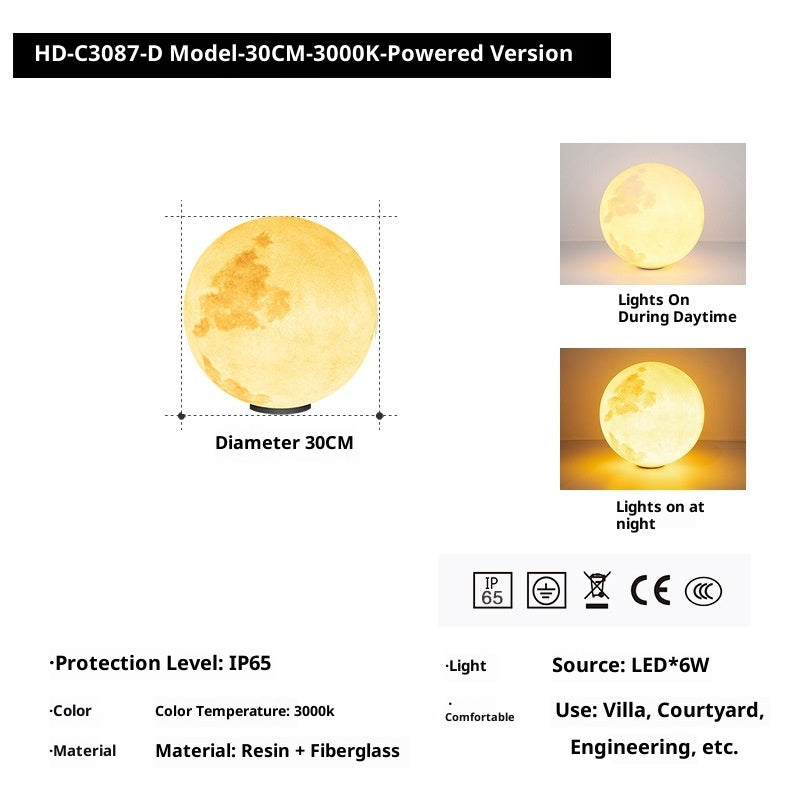 Pillar Lamp Outdoor Wall Moon Light Power-on Door