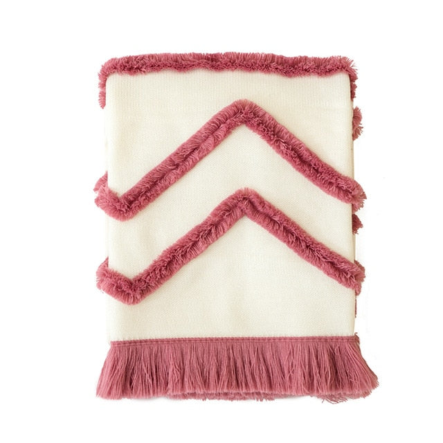 Tassel sofa blanket