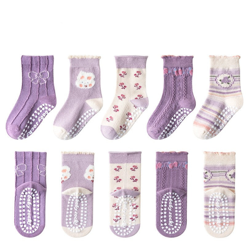Children's Socks Spring And Autumn Baby Socks Cartoon Middle Tube