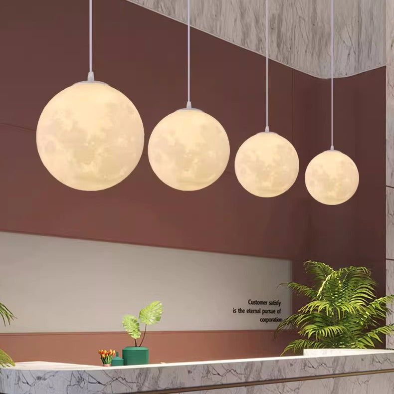 3D Moon Chandelier Simple Bedroom Bedside Ball Lamp