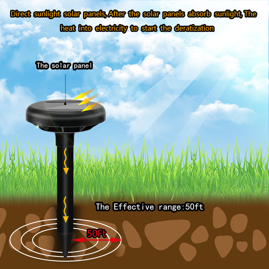 Solar ultrasonic mouse repeller