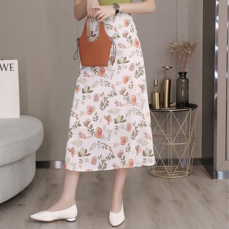 Medium length floral skirt
