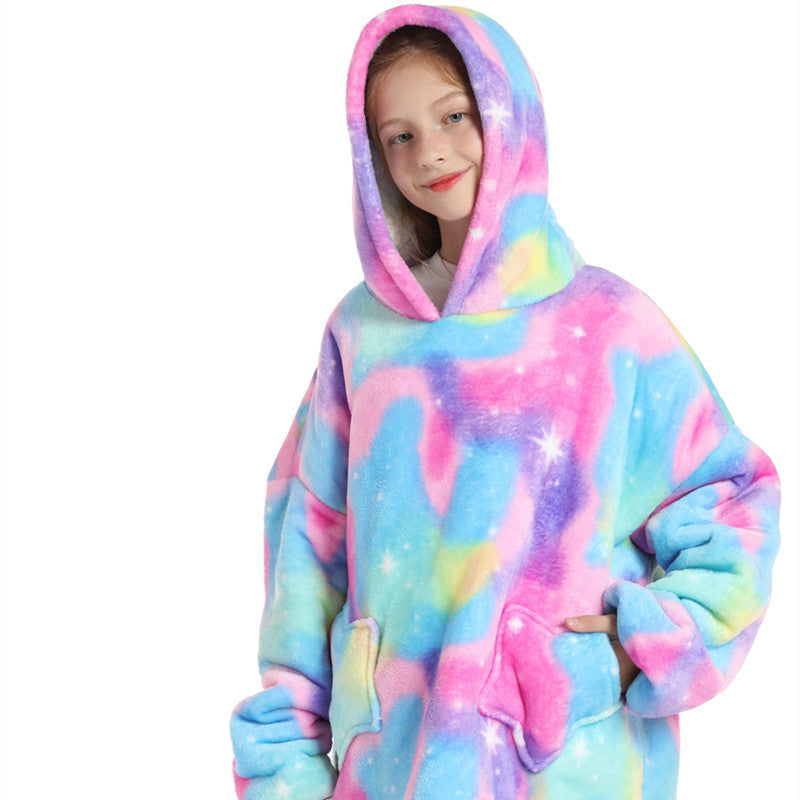 Lazy Sleeping Blanket Love Children's Cold-proof Warm Clothes Hooded