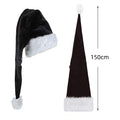 Extra Long Christmas Santa Hat Plush Christmas Decorations White Xmas Claus Cap For Party Costume