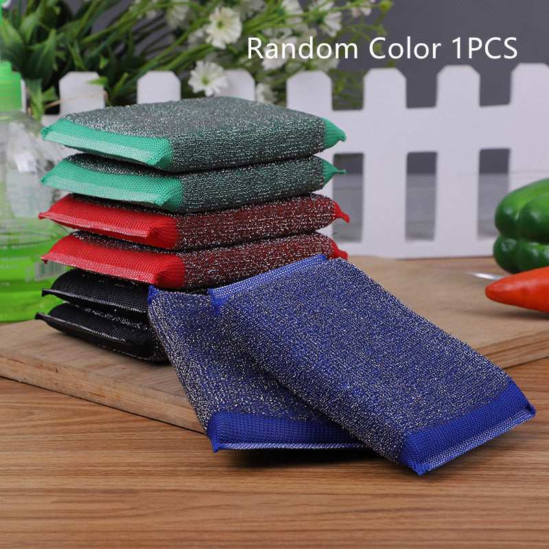 Household Steel Wire Cloth Sponge Wipe Brush Pots And Pans Wash Dishes null