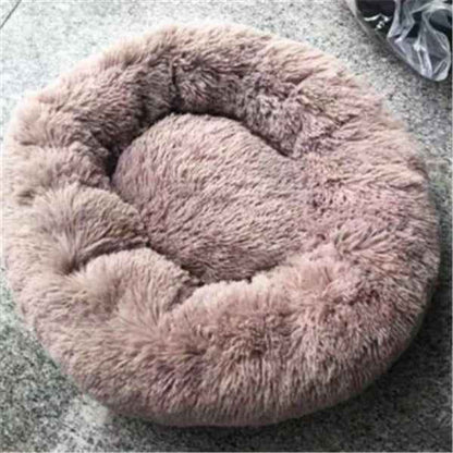 Round Cat Mattress - Long Fur Winter Pad - Amanluxe