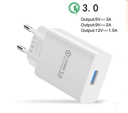 Compatible with Apple, Quick Charge 3.0 USB Phone Charger EU/US Plug Fast Travel Wall Adapter for iphone X Samsung S8 S9 Xiaomi Huawei Charger