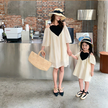 Parent-child Mother Women's One-piece Shoulder Strap Dress