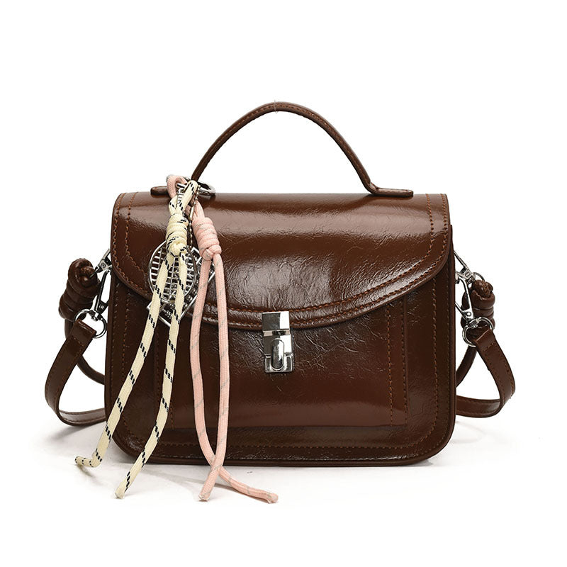 Casual Small Square Shoulder Bag Retro Portable Messenger Handbags For Women