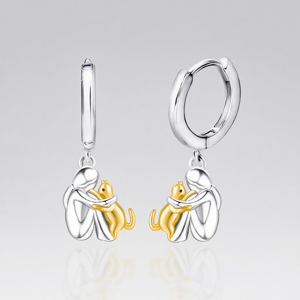 Fashion Little Girl And Dog Hug Necklace