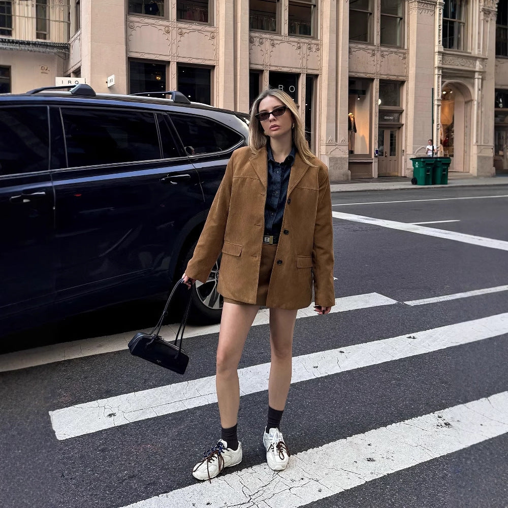 Women's Fashion Single-breasted Suit Coat Skirts