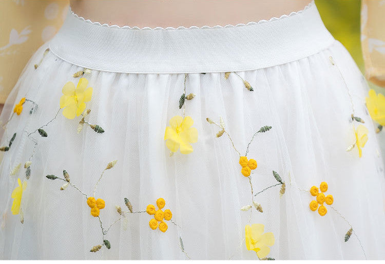 New Small Floral High Waist Skirt Retro Chinese Style Dress