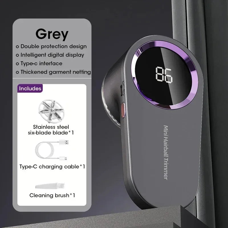 Household Hair Ball Trimmer With LED Display Rechargeable Electric Lint Remover Hairball Fizz Fluffs Clothes Shaving Machine