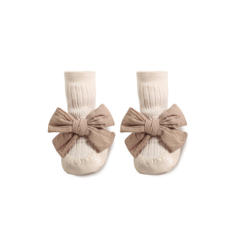 Autumn Baby Leather Sole Floor Shoes And Socks Baby Socks In The Tube