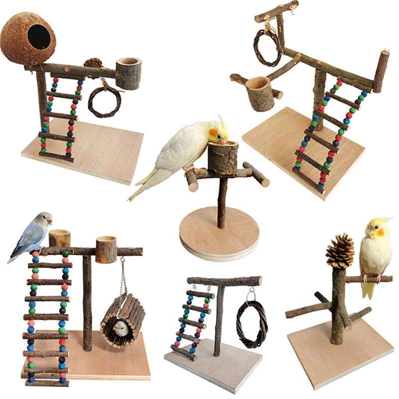 Solid Wood Parrot Training Stand - Multiple Sizes - Amanluxe