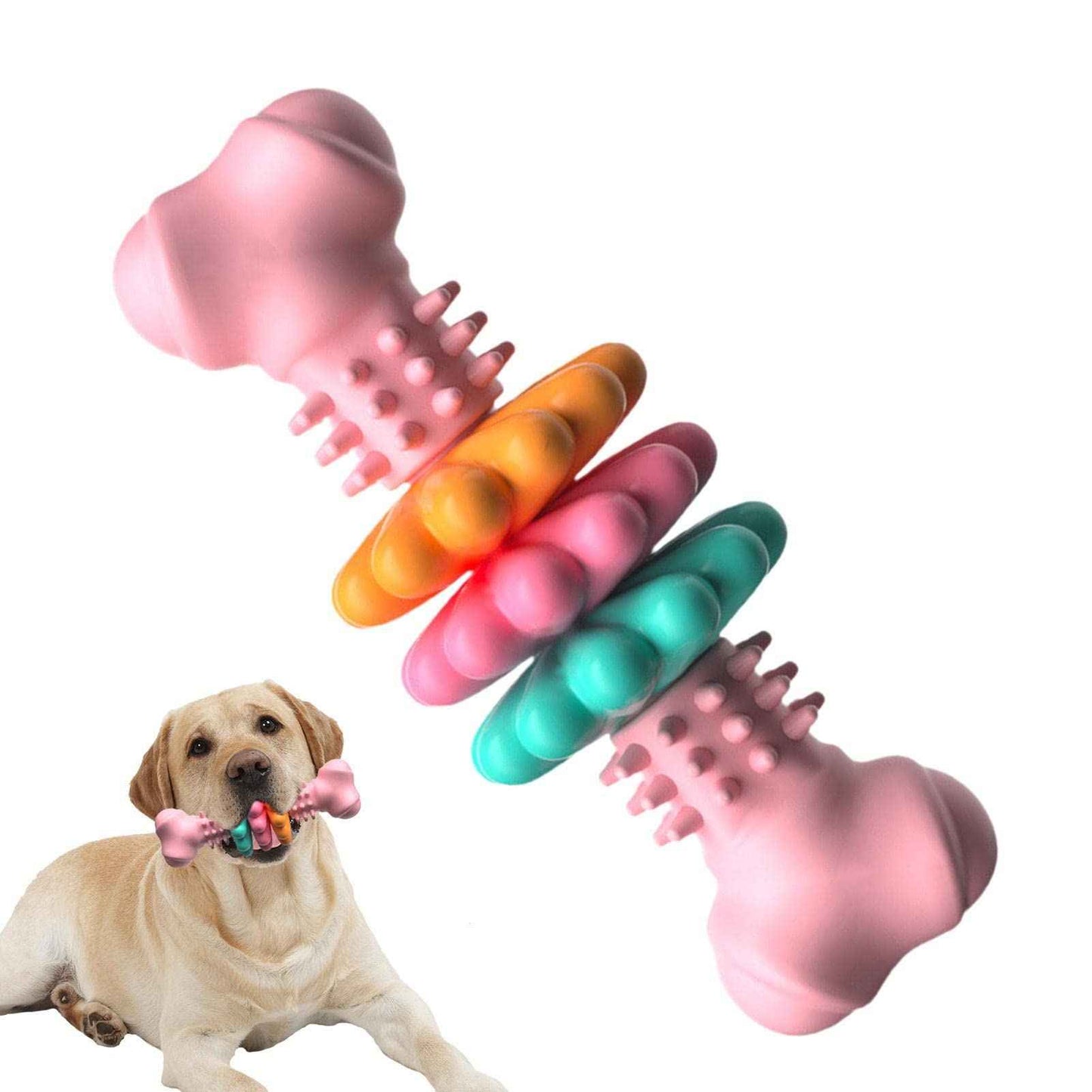 Indestructible Dog Chew Bone | Teeth-Cleaning TPR Chew Toy for Dogs - Amanluxe
