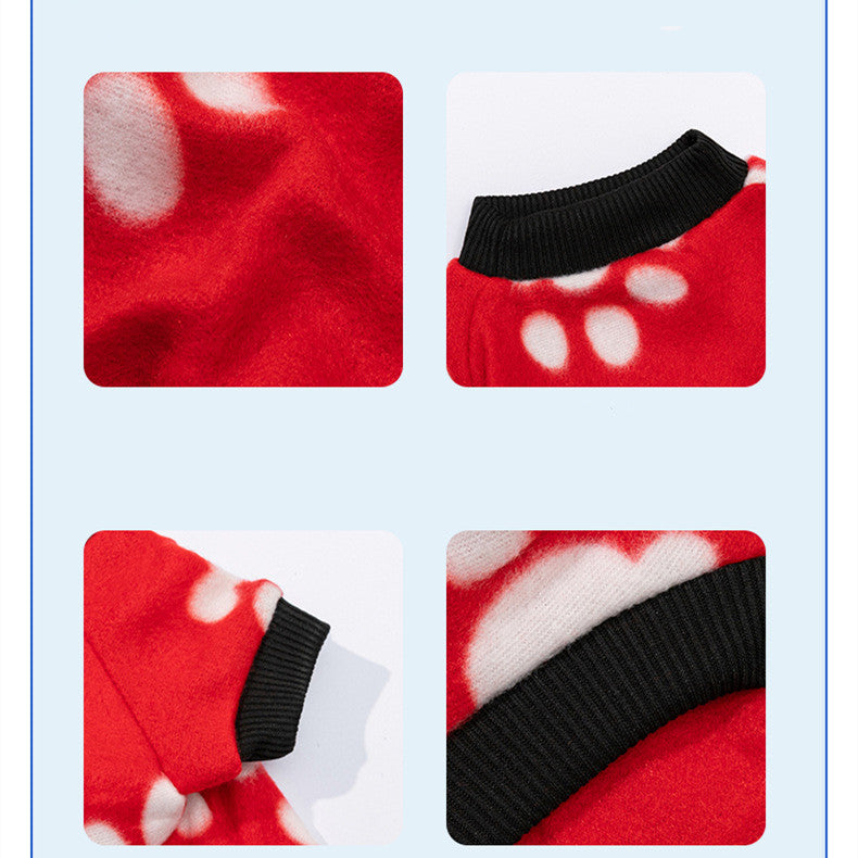 Autumn And Winter Guards Pet Footprint Clothes