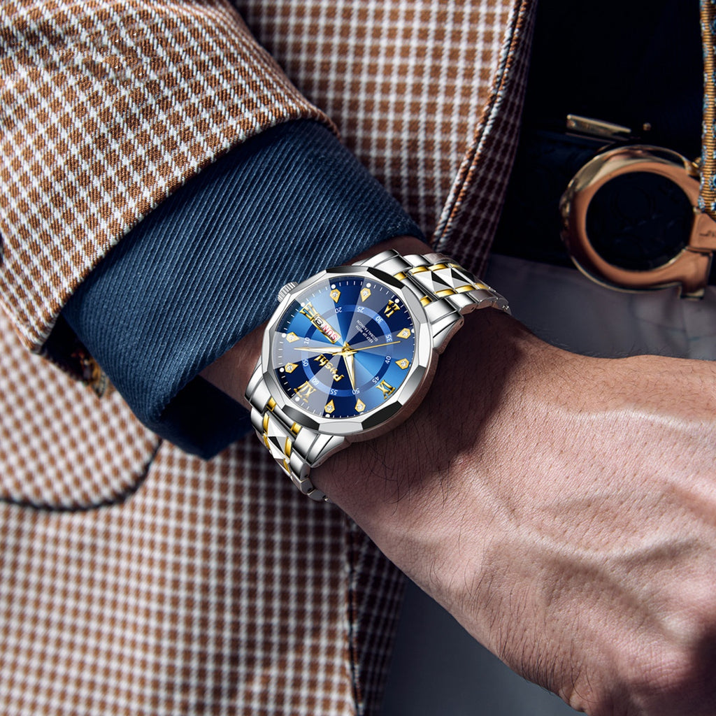 Men's Watch Luminous Calendar Quartz Watch Steel Belt