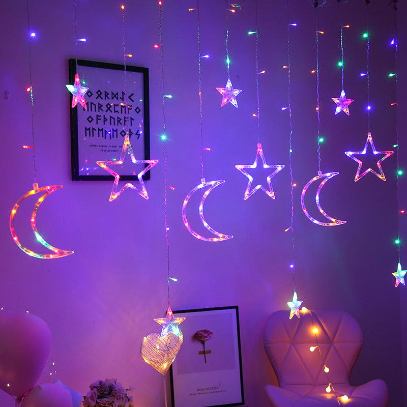 Room Decorations Arrangement Led Colored Lamp Star Moon Lighting Chain