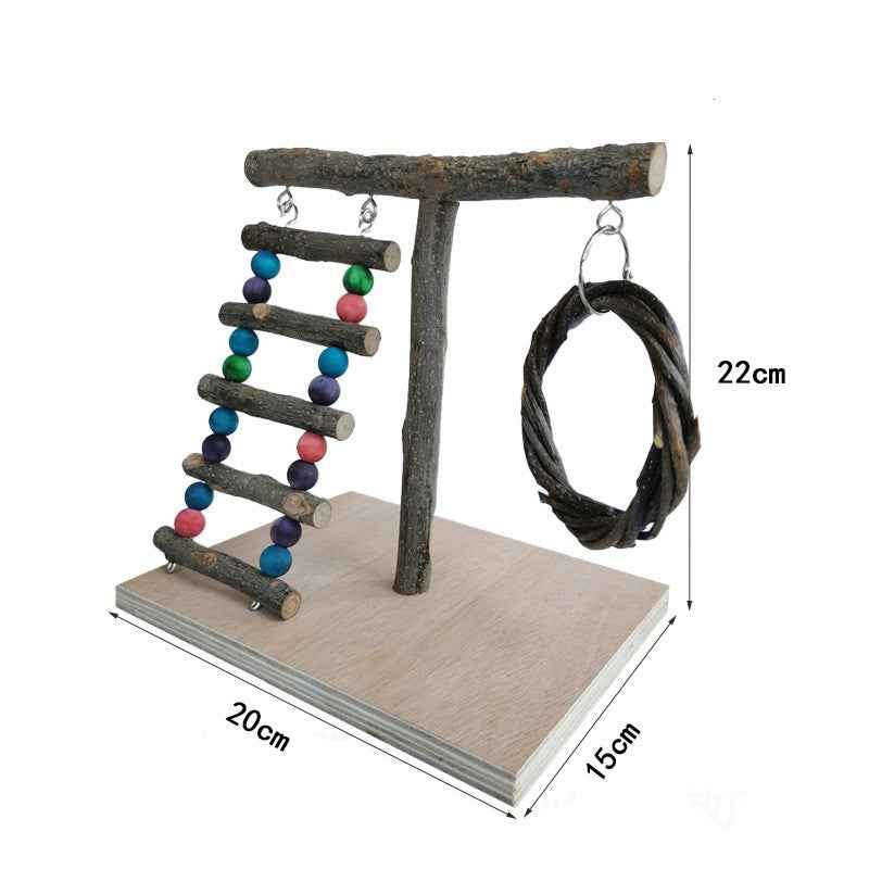 Solid Wood Parrot Training Stand - Multiple Sizes - Amanluxe