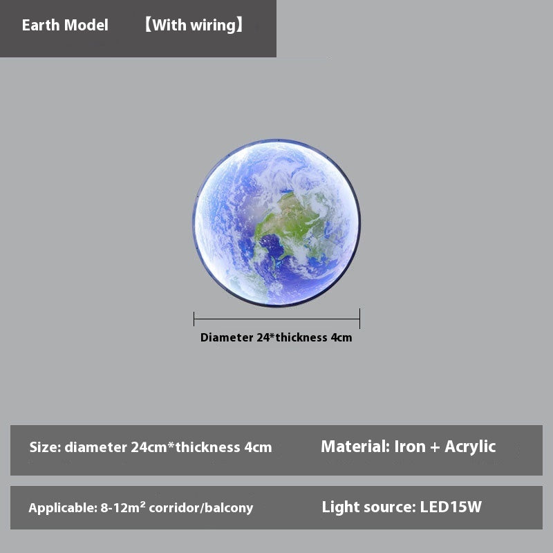 Moon Wall Bedroom Bedside Living Room Background Wall Decorative Lamp