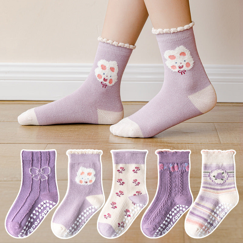 Children's Socks Spring And Autumn Baby Socks Cartoon Middle Tube