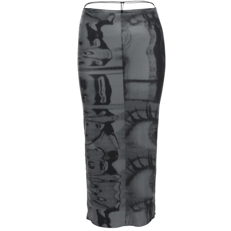 Women's Sleeveless Crew Neck Cutout Tank Top Mid Skirts