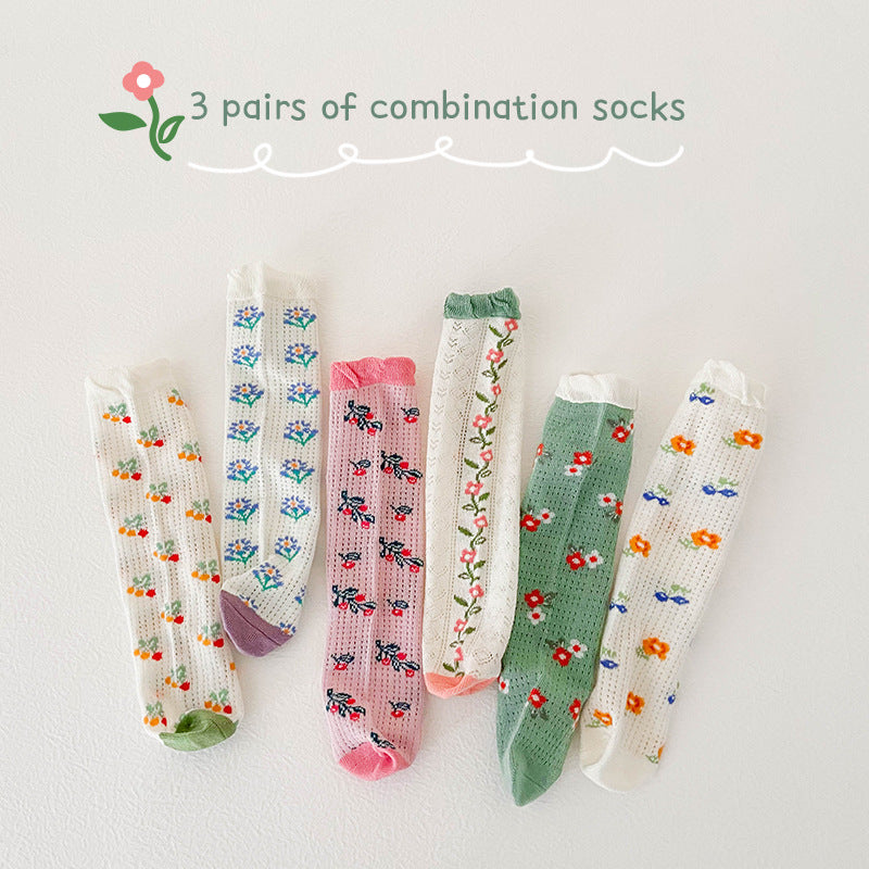 Children's Socks Spring Summer Baby Thin Pile Pile Women's Socks