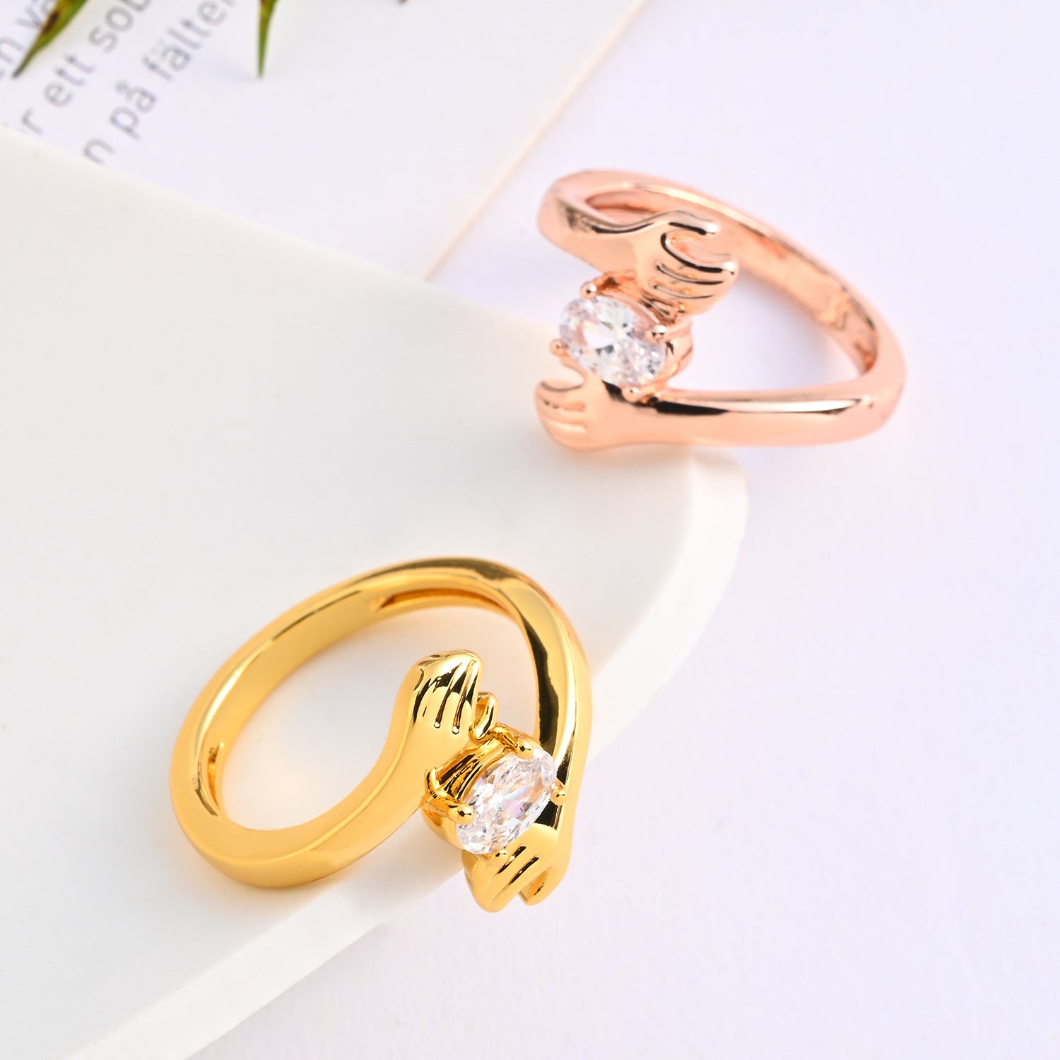 Jewelry Diamond Love Hug Ring Female Hands