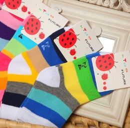 Rainbow Stripes Socks With Non-binding Top Baby Tube Socks