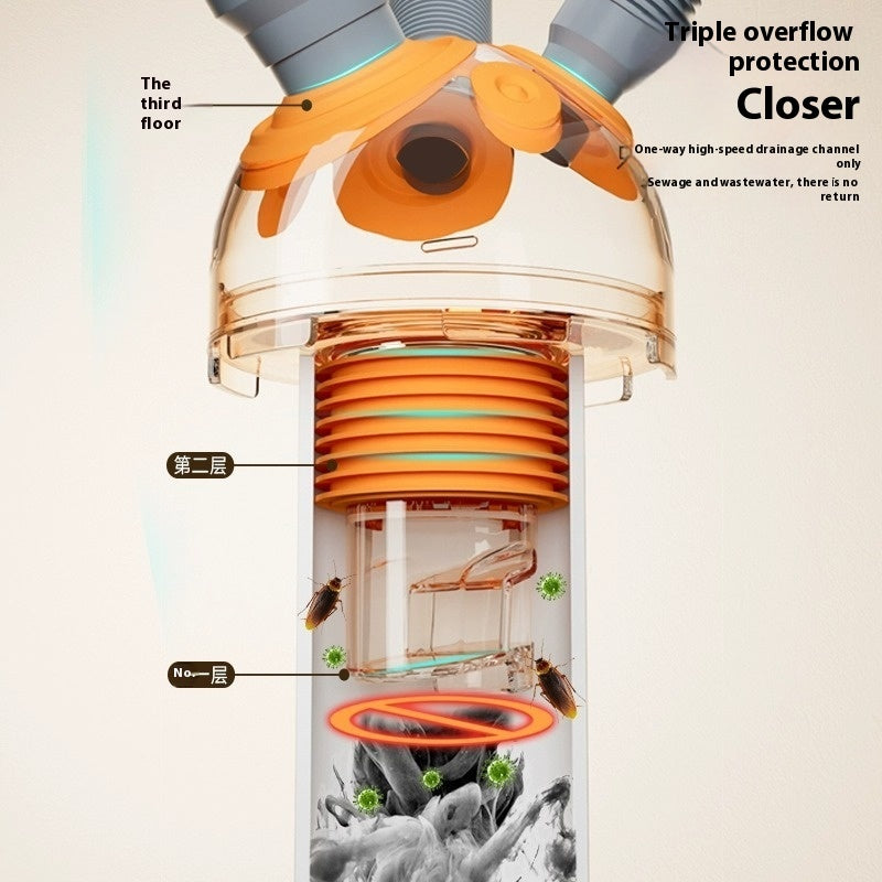 Kitchen Downcomer Three-way Deodorant Sealing Plug Deodorant-proof Artifact