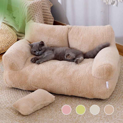 Luxury Cat Bed Sofa - Winter Warm Plush - Amanluxe