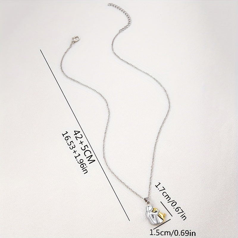 Fashion Little Girl And Dog Hug Necklace