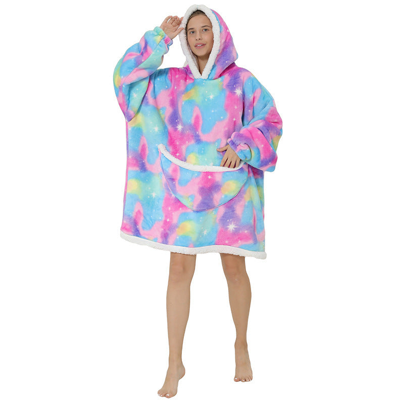 Lazy Sleeping Blanket Love Children's Cold-proof Warm Clothes Hooded