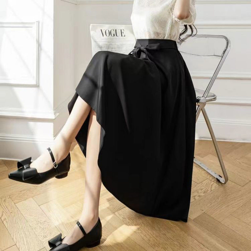 A- Line Skirt Draping Large Hem Mid-length Skirt