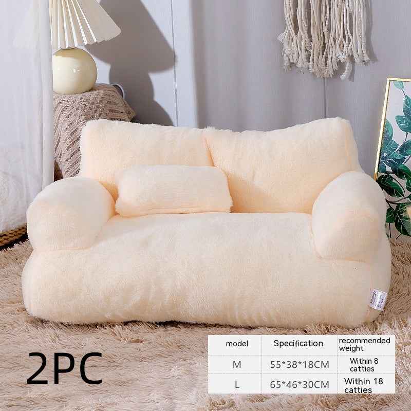 Luxury Cat Bed Sofa - Winter Warm Plush - Amanluxe