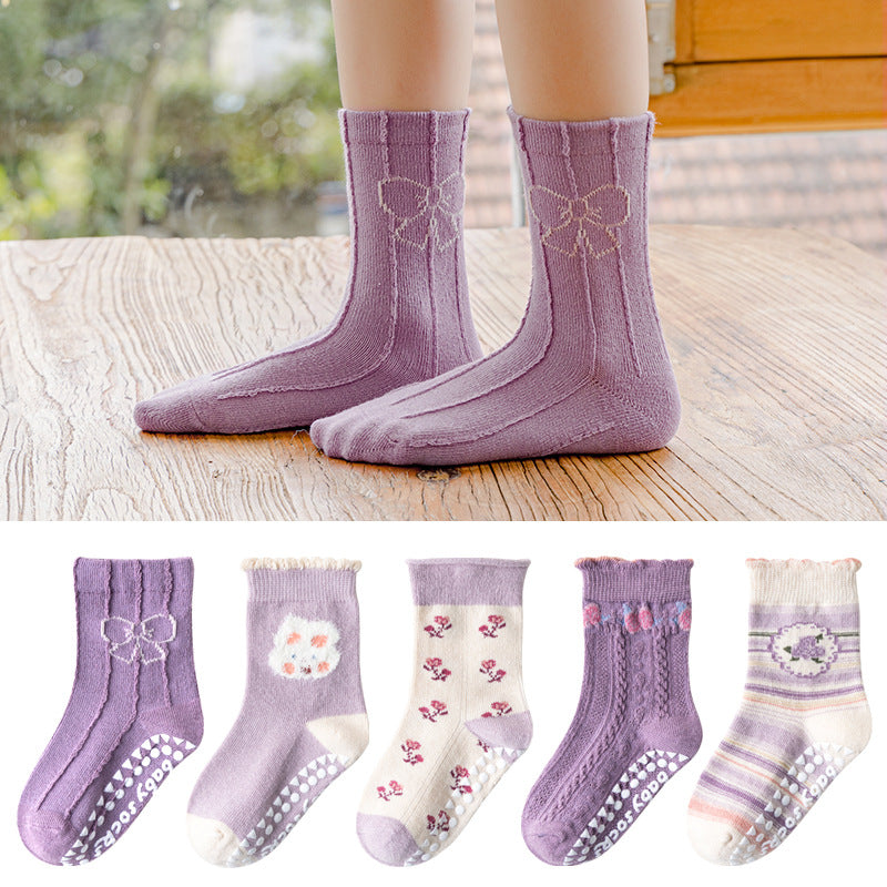 Children's Socks Spring And Autumn Baby Socks Cartoon Middle Tube