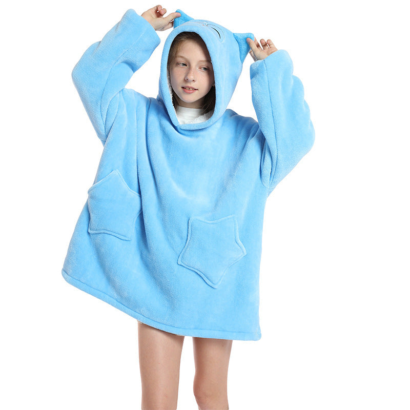 Outdoor Cold-proof Sweater With Blanket And Hood