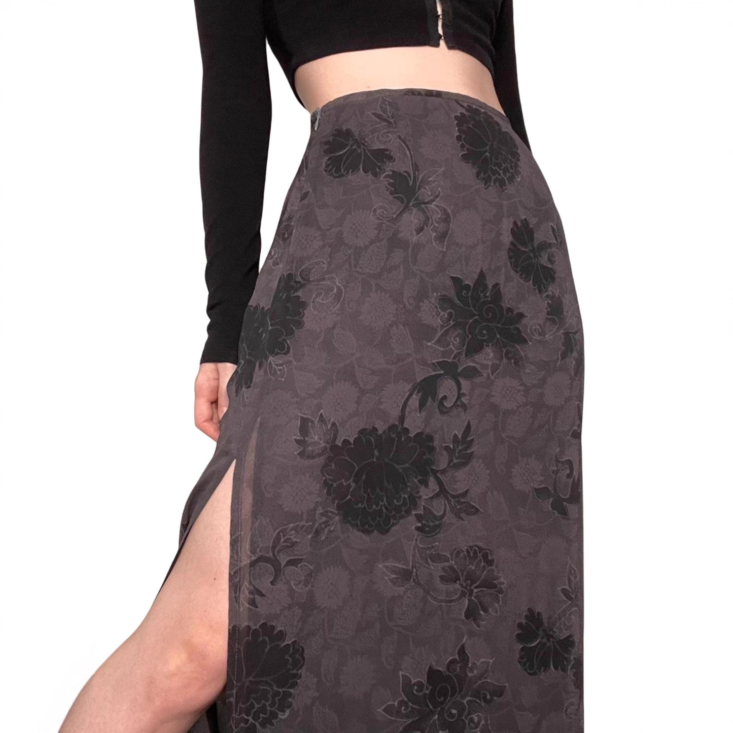 Split Skirt Versatile Casual Fashion Plant Flower Digital Printing