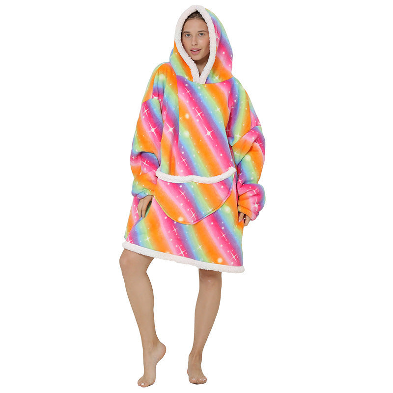 Lazy Sleeping Blanket Love Children's Cold-proof Warm Clothes Hooded