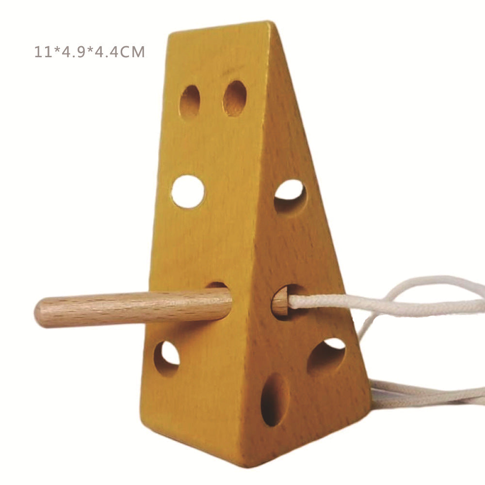 Threading Cheese Mouse Toy